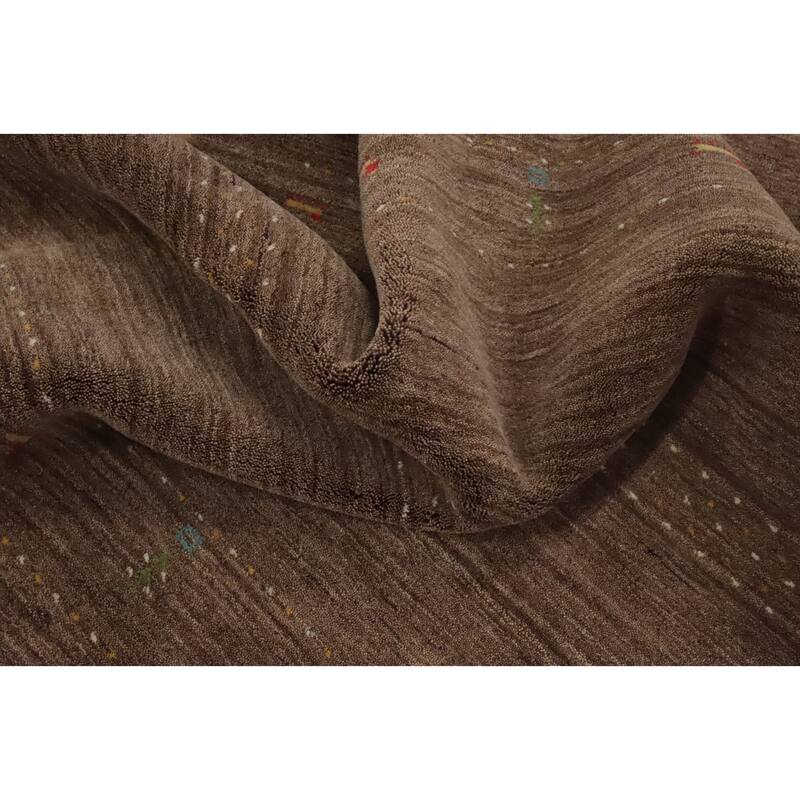 Hand Knotted Oriental 100% Wool Carpet Tribal Animal Pictorial Brown Gabbeh Area Rug - 7' 0'' X 5' 2''
