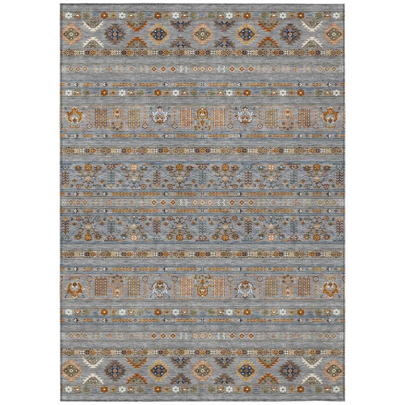Machine Washable Indoor/ Outdoor Boho Moroccan Chantille Rug