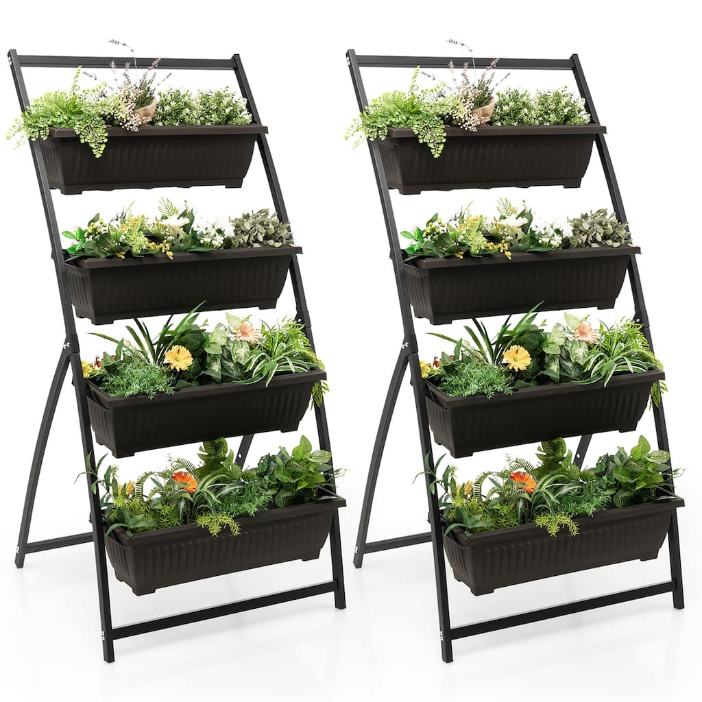 Costway 2PCS 5 FT 4-Tier Vertical Raised Garden Bed Elevated Planter - See Details