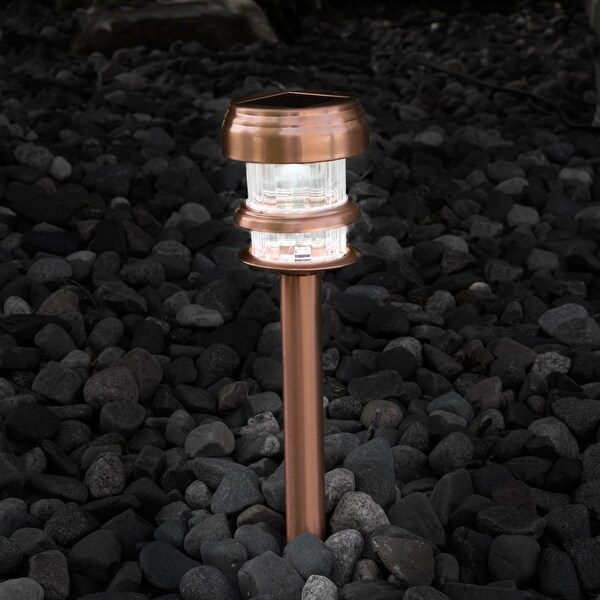Pure Garden Solar Powered LED Path Lights Set of 4 Copper