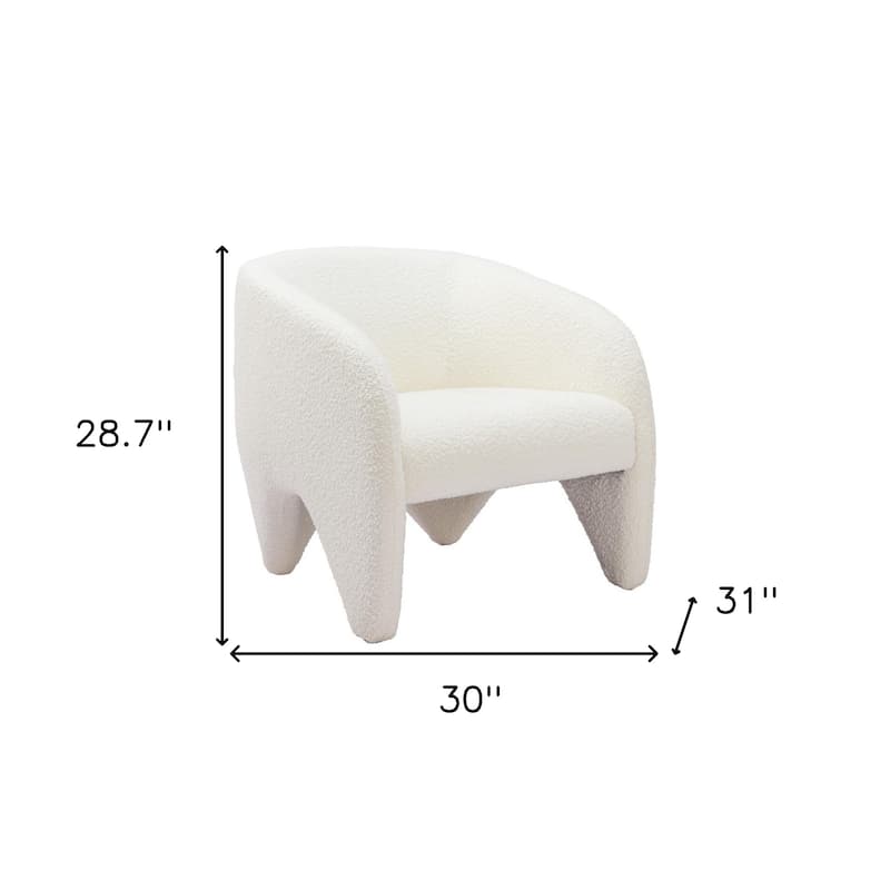 HomeRoots 30" White Sherpa Arm Chair - 29.9' X '28.7' X '30.7