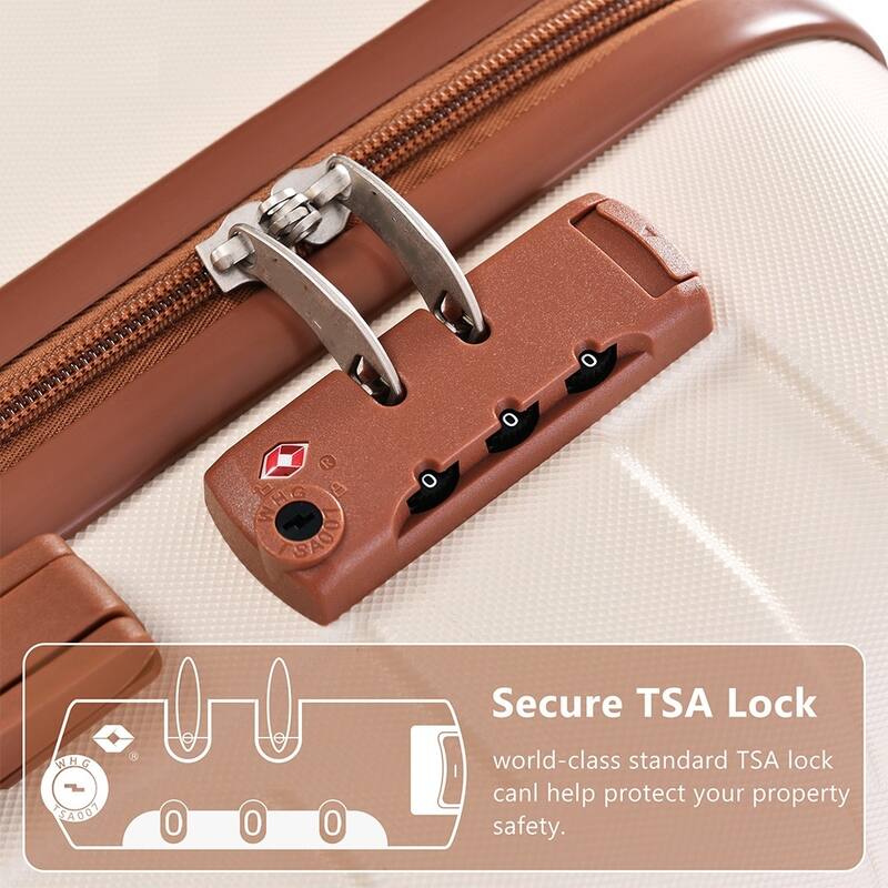 New Model ABS Hardshell 3 Piece Luggage Sets, Lightweight Durable Suitcase with Spinner Wheels and TSA Lock, for Travel