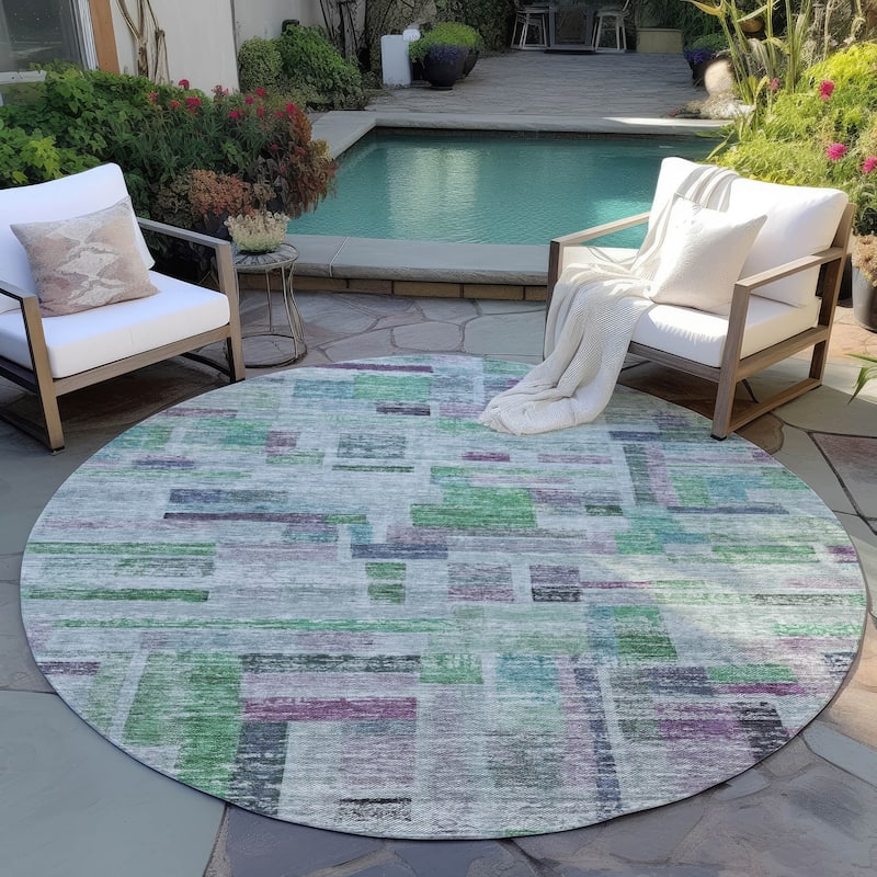 Machine Washable Indoor/ Outdoor Contemporary Chantille Rug