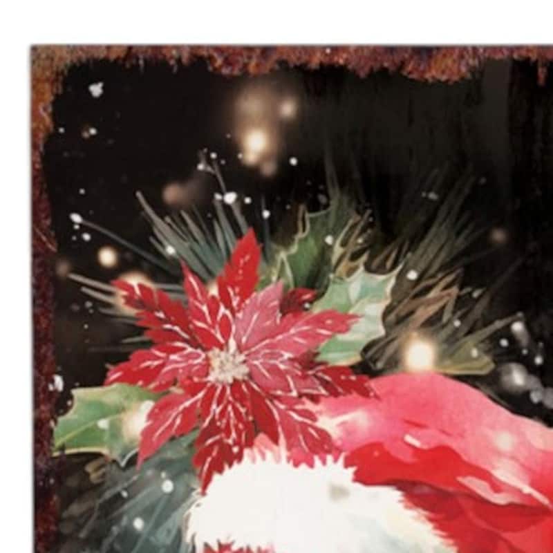 HomeRoots 36" Black And Pink Solid Wood Christmas Flamingo Porch Sign