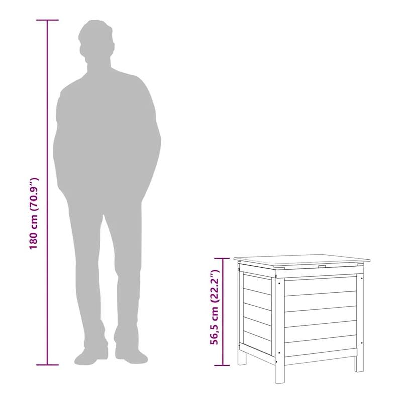 vidaXL Patio Storage Box with Lid for Outdoor Garden Furniture Solid Wood Fir