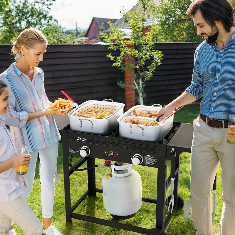 Royal Gourmet PFC100 Outdoor Propane Deep Fryer with Dual Tank