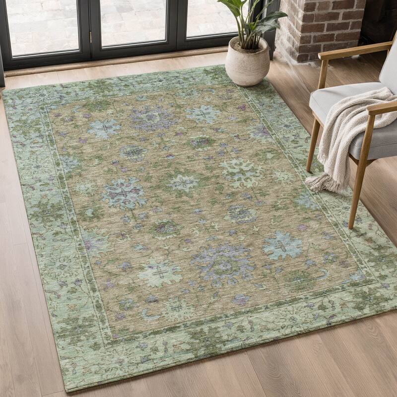 Premium Washable Super Soft Traditional Caply Mayfield Rug - Brown - 9' x 12'