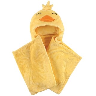 Hudson Baby Infant Hooded Animal Face Plush Blanket, Yellow Ducks, One Size - Yellow Duck - One Size