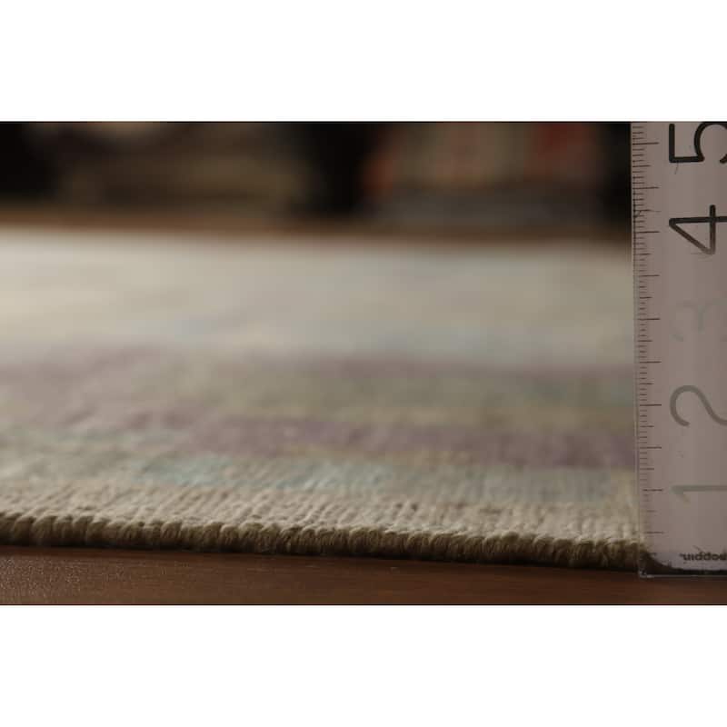 Hand Knotted Oriental 100% Wool Carpet Transitional All-Over Green Oushak Area Rug - 12' 0'' X 9' 1''