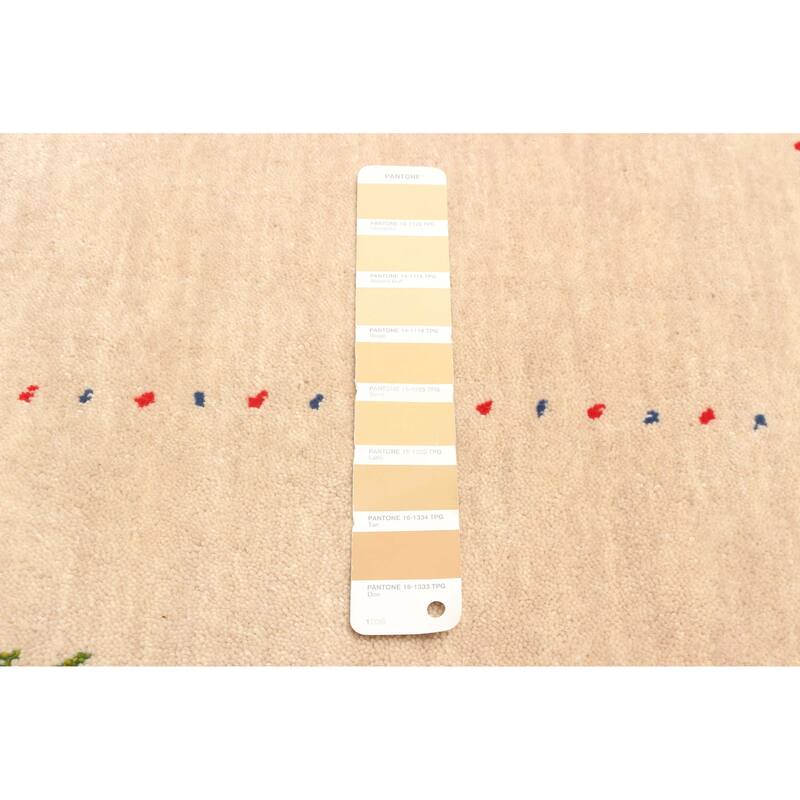 ECARPETGALLERY Hand Loomed Kashkuli Gabbeh Beige Wool Rug - 3'2 x 5'0