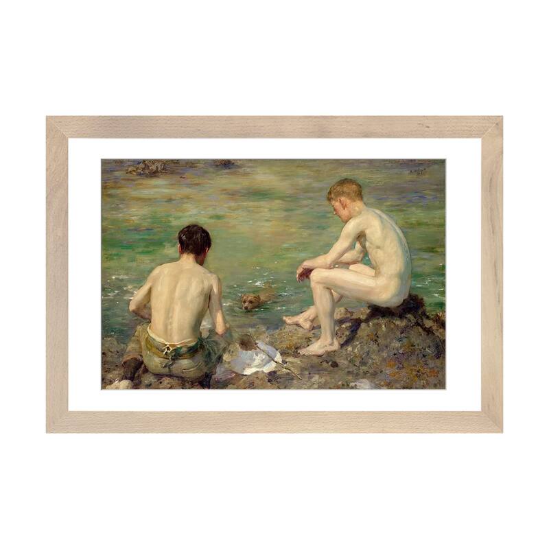 iCanvas "Three Companions" by Henry Scott Tuke - Natural - 24x32x1