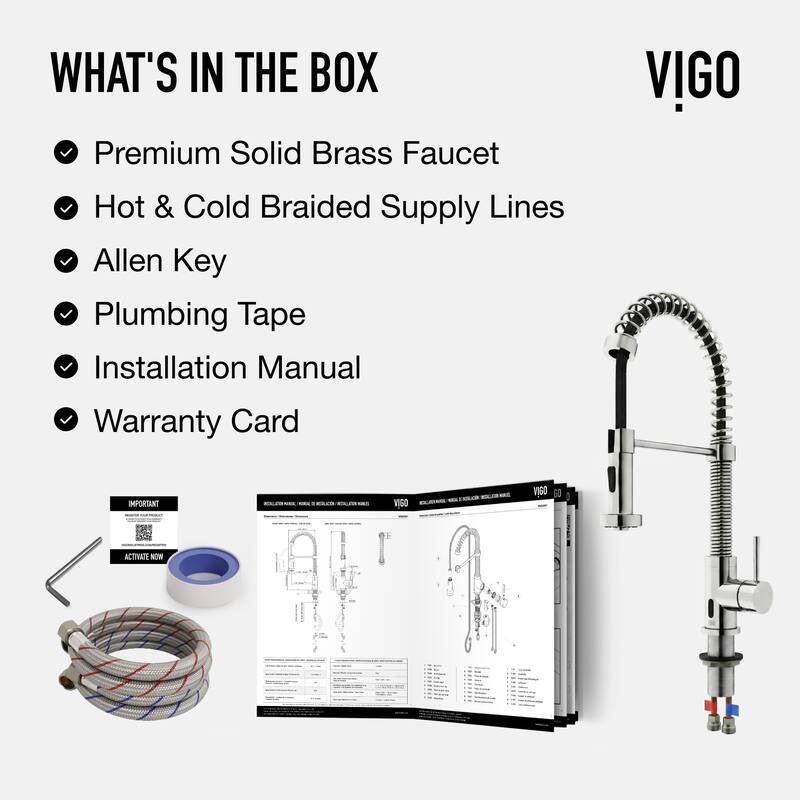 VIGO Edison 19" H Single Handle Pull-Down Sprayer Kitchen Faucet Set with Touchless Sensor