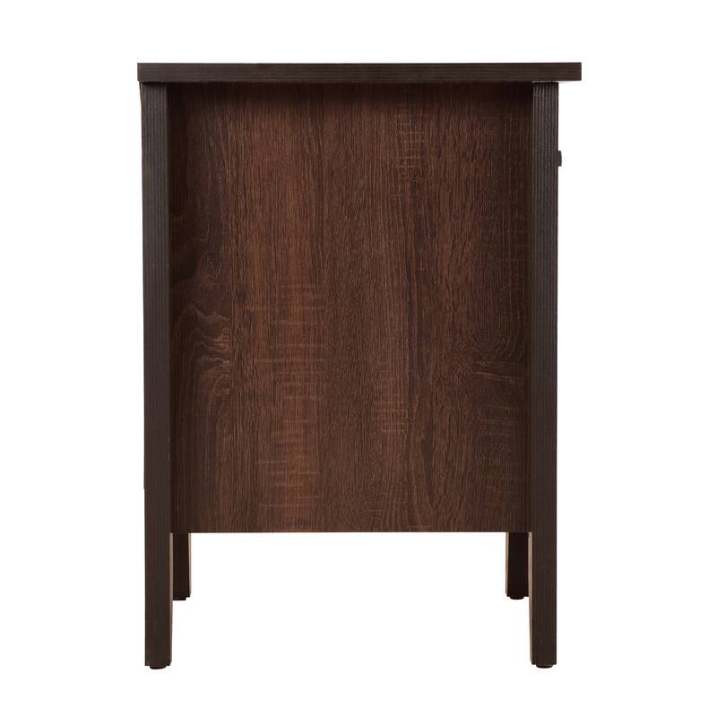 Wenge Nightstand 24x21x18 Modern Bedside Table with Rich Finish, Sleek Profile, Sturdy Build and Compact Storage Space