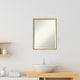 preview thumbnail 21 of 29, Beveled Wood Bathroom Wall Mirror - Svelte Polished Gold Frame