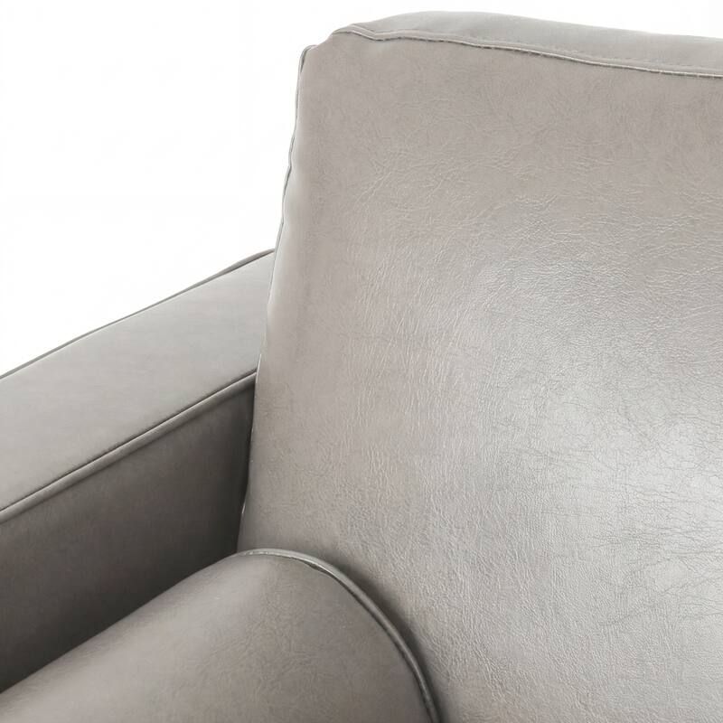 Malinta Contemporary Faux Leather Cushioned Club Chair by Christopher Knight Home