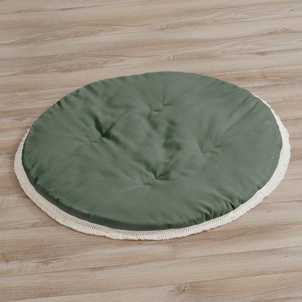 slide 2 of 4, Sweet Jojo Designs Dark Green Boho Boy Girl Gender Neutral Baby Tummy Time Playmat Sage Modern Bohemian Farmhouse Diamond Tuft