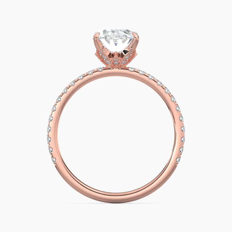 Auriya 14k Gold Oval Lab Grown Floral Petal Diamond Accent Engagement Ring 1.00 to 5.00 ct. tw. (F-G, VS)