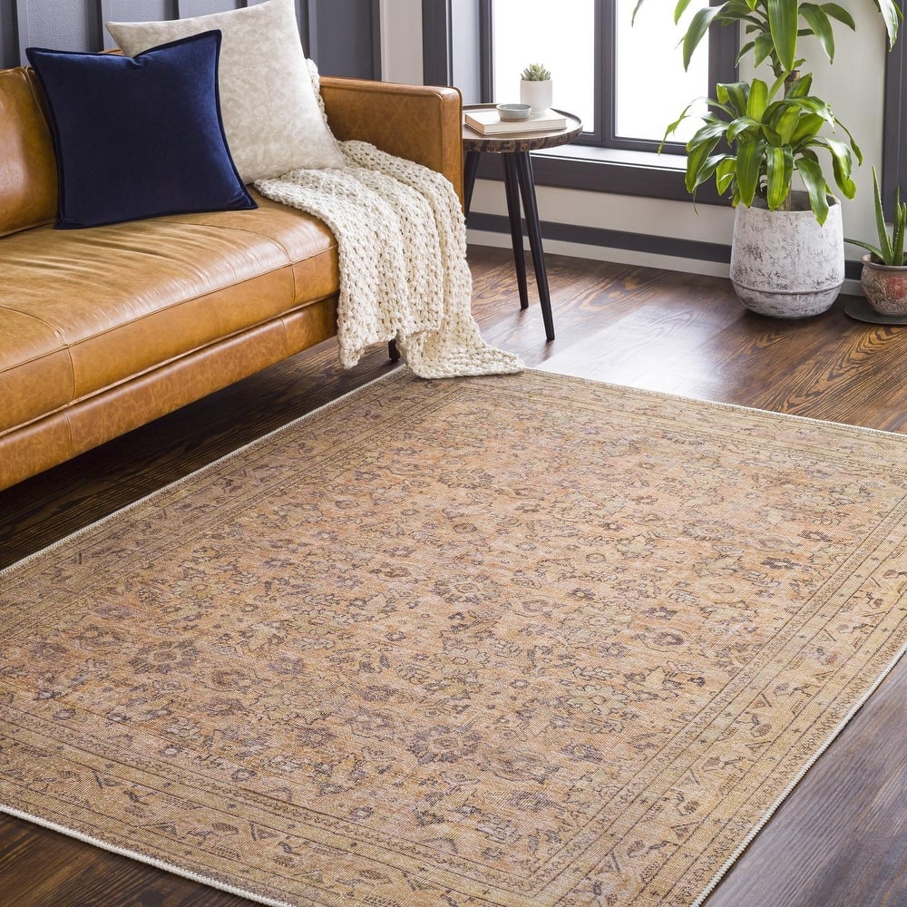 Livabliss Traditional Amelie Floral & Botanical Washable Area Rug