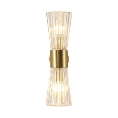 2-light vanitys light gold mounted light glass, metal wall light