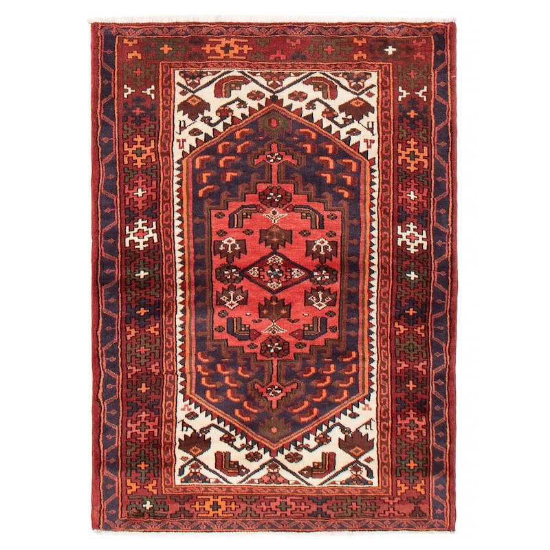 ECARPETGALLERY Hand-knotted Andelz Red Wool Rug - 3'5 x 4'9 - Red - 3'5 x 4'9