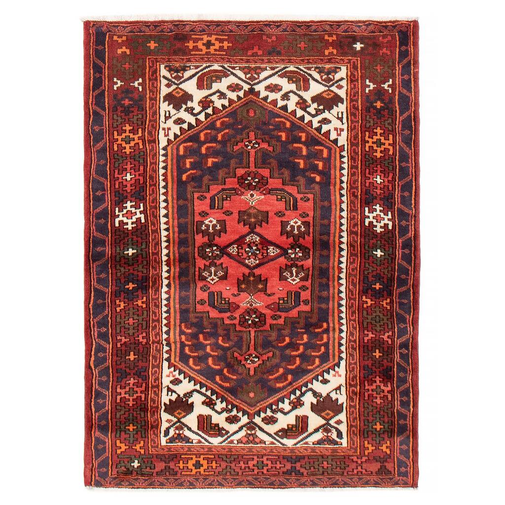 ECARPETGALLERY Hand-knotted Andelz Red Wool Rug - 3'5 x 4'9