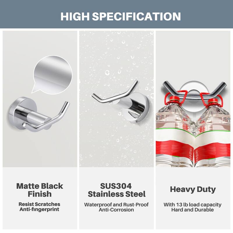 Knob-Hook Double Robe/Towel Hook in Brushed Nickel