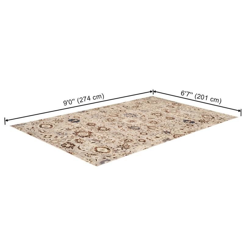 ECARPETGALLERY Lunelle Traditional Machine Washable Grey & Brown Area Rug