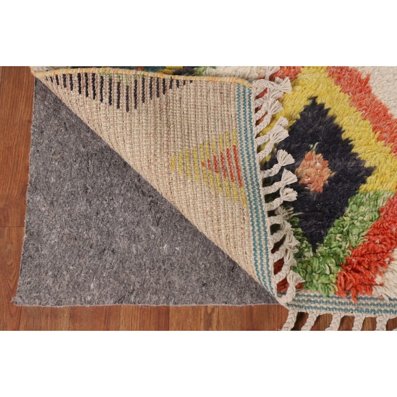 Geometric Moroccan Pakistan Area Rug Handmade Wool Carpet - 7'11" x 10'10"