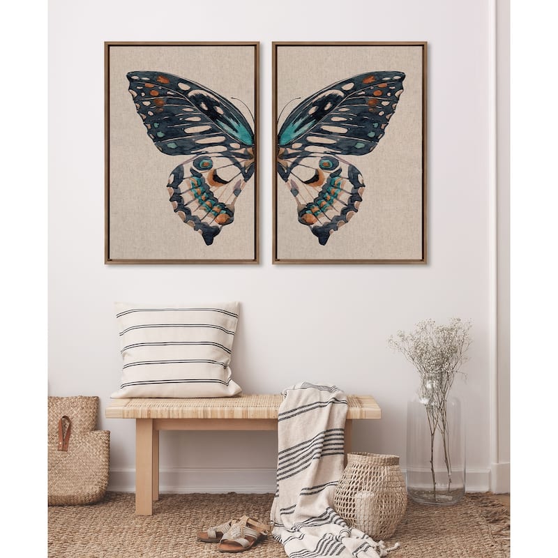 Sylvie Boho Butterfly Framed Canvas Art by Creative Bunch Studio