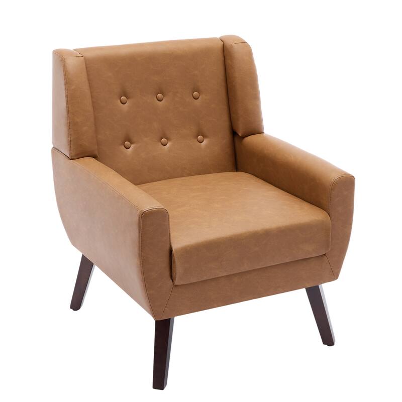 PU Leather Accent Chair Living Room Upholstered Armchair