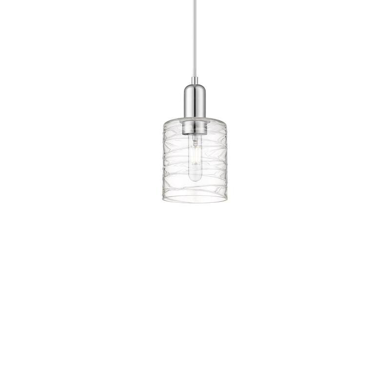 Innovations Lighting 716-1P-10-5 Cobbleskill Pendant Cobbleskill 5" - Polished Chrome / Deco Swirl