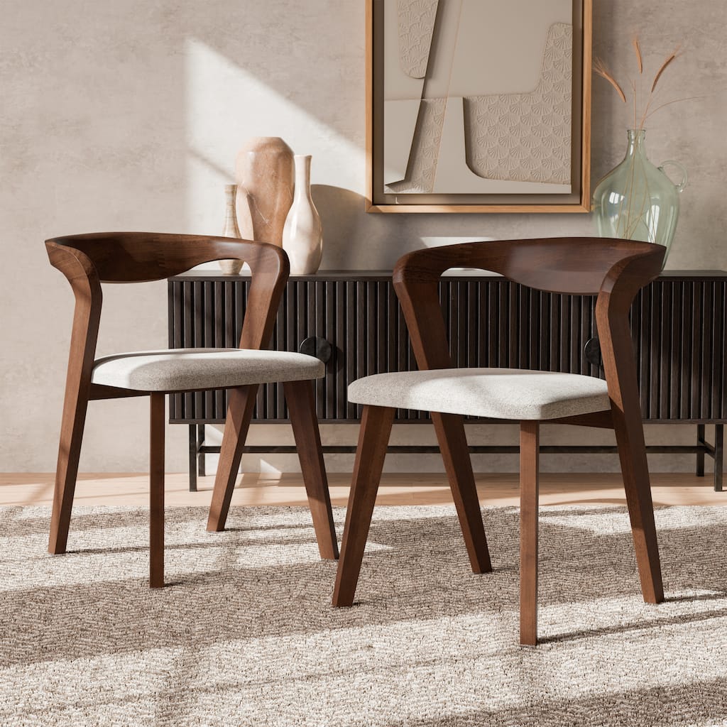 Furniture of America Abigail II Mid-century Modern Handcrafted Solid Wood Dining Chairs (Set of 2)