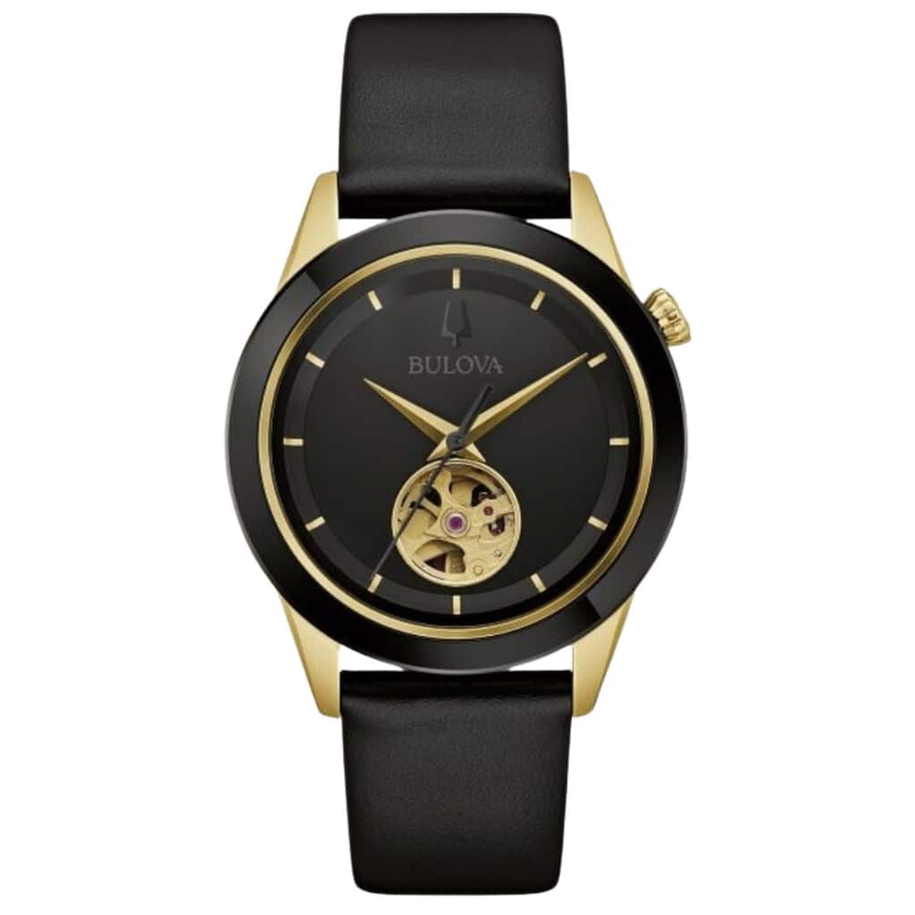 Bulova Men's Apollo Black Dial Watch - 98A327 - One Size