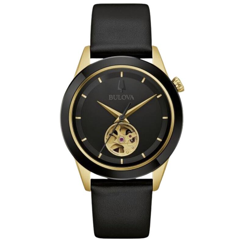 Bulova Men's Apollo Black Dial Watch - 98A327 - One Size