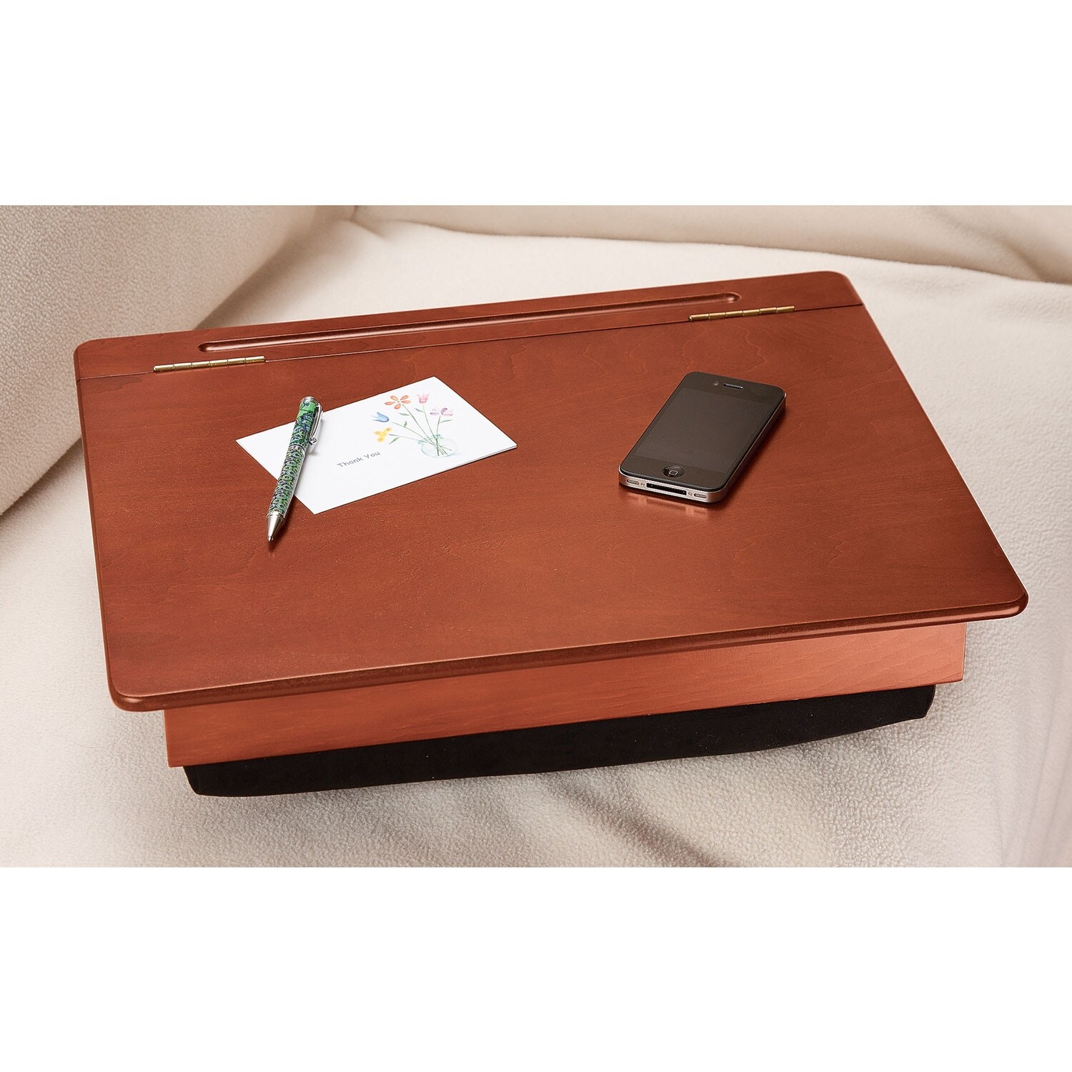 Shop Creative Manufacturing Wood Lap Desk With Storage Portable