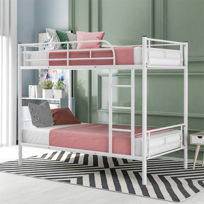 Merax Metal Bunk Bed - White - Twin