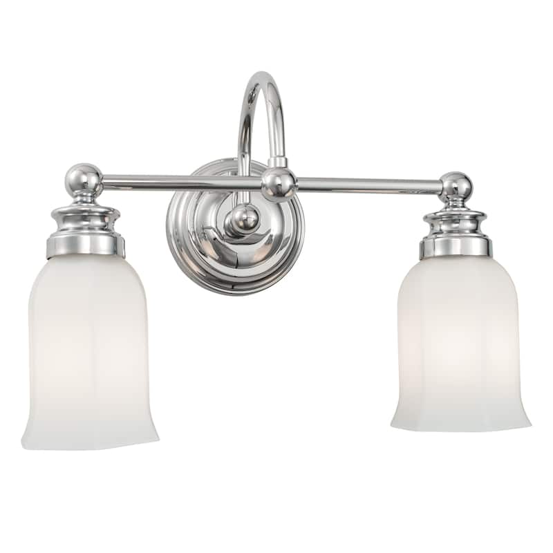 Emily 11.5-inch Wide 2-Light Vanity Light in Brushed Nickel - 15 - Chrome