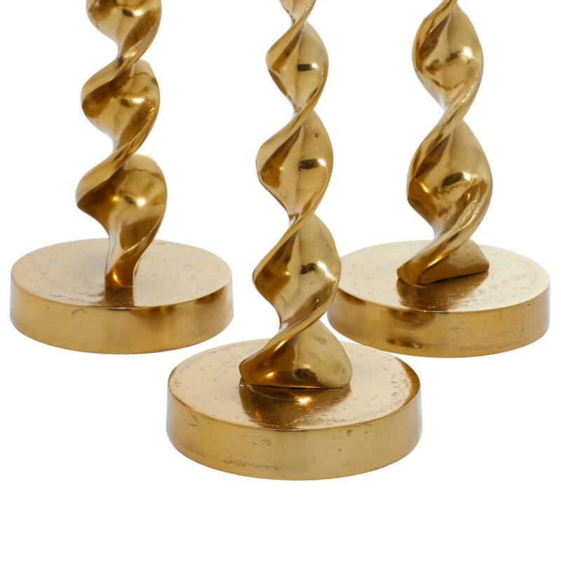 Gold or Silver Coastal Candle Holder (Set of 3) - S/3 S/3 19", 17", 14"H