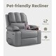 preview thumbnail 5 of 5, 37.4" Oversized Manual Recliner with Heat and Massage, 360 Swivel Rocking Chair 21.3" Seat with Cup Holder