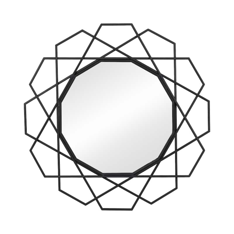 Sagebrook Home Geometric Modern Metal Wall Mirror - 36" x 2" x 35"