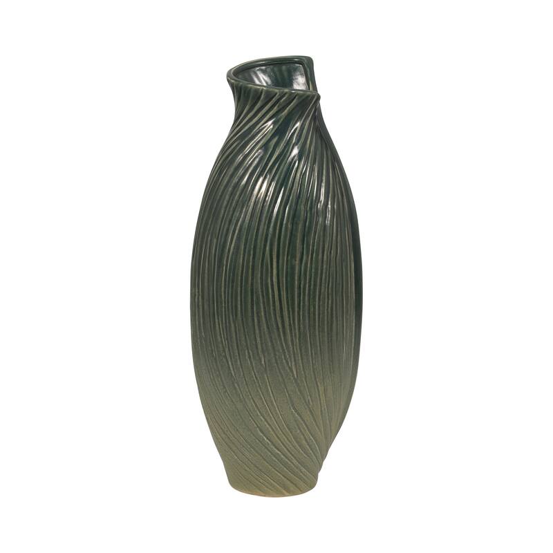 Ceramic Stylish Rubpert Contemporary Vase - Green