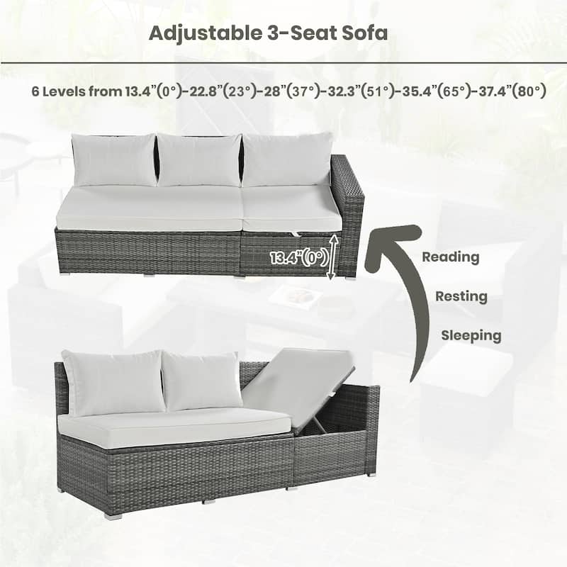 Outdoor 6-Piece All Weather PE Rattan Sofa Set