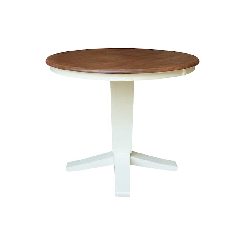 36 in Solid Wood Round Top Pedestal Dining Table