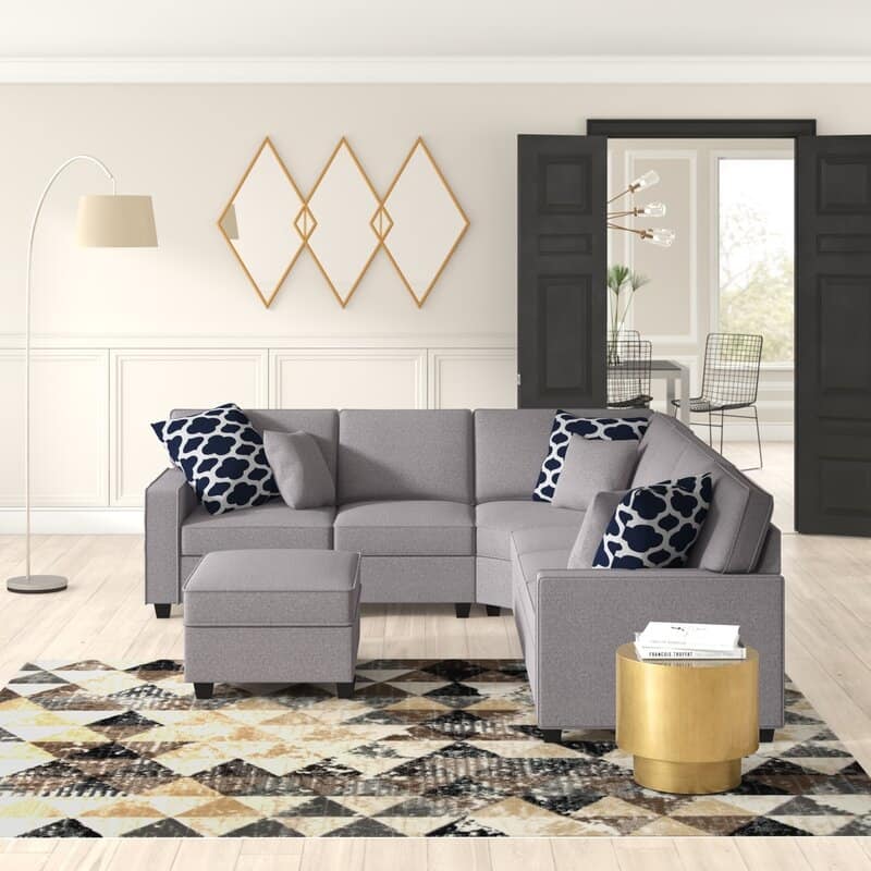 Right Hand Facing Modular Sectional with Ottoman - Reversible