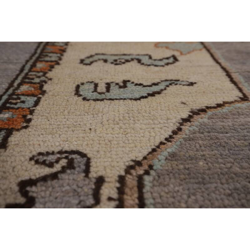 Light Blue Oushak Vegetable Dye Rug Hand-Knotted Oriental Wool Carpet - 8'5"x 10'2"