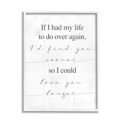 Stupell Love You Longer Motivational Phrase Positive Romantic Attitude Framed Wall Art - White