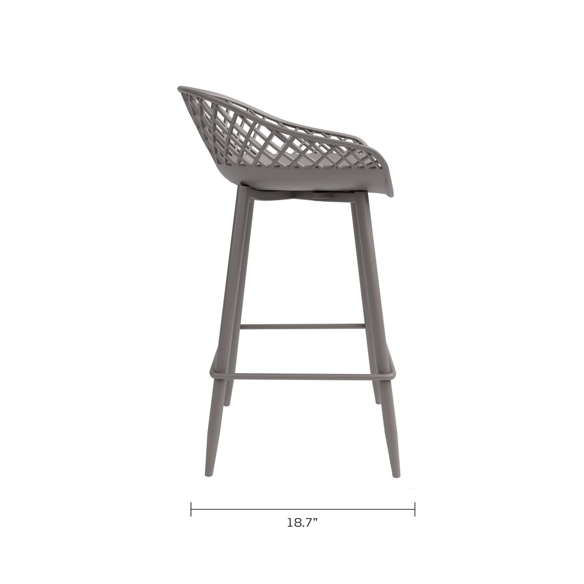 Jamesdar Kurv Mid Century Modern Low Back Counter Stool Set of 2