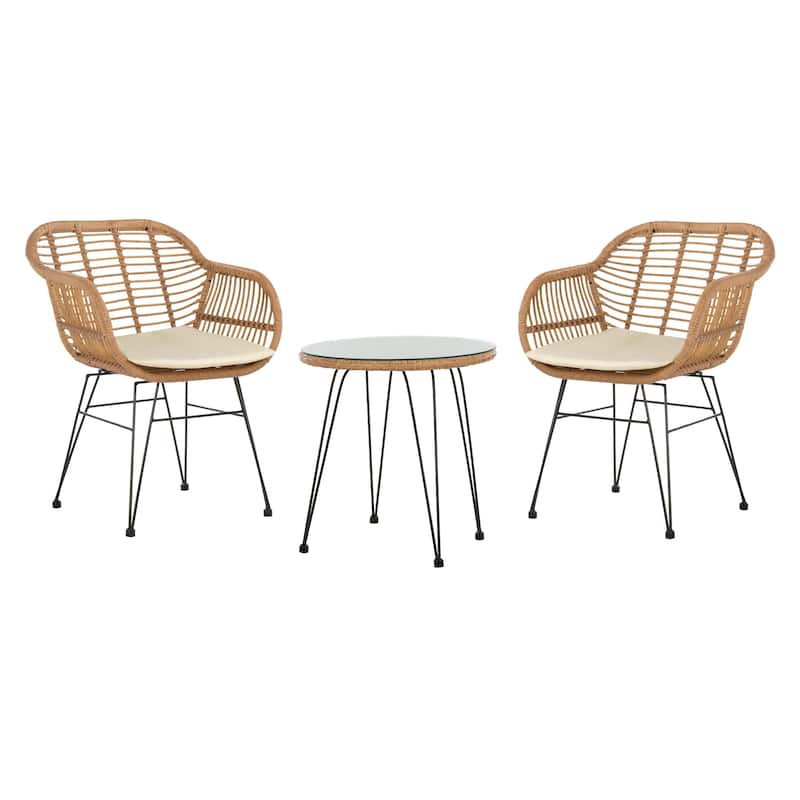 SAFAVIEH Outdoor Montserrat 3-Piece Lounge Set - 22Wx27Dx32H