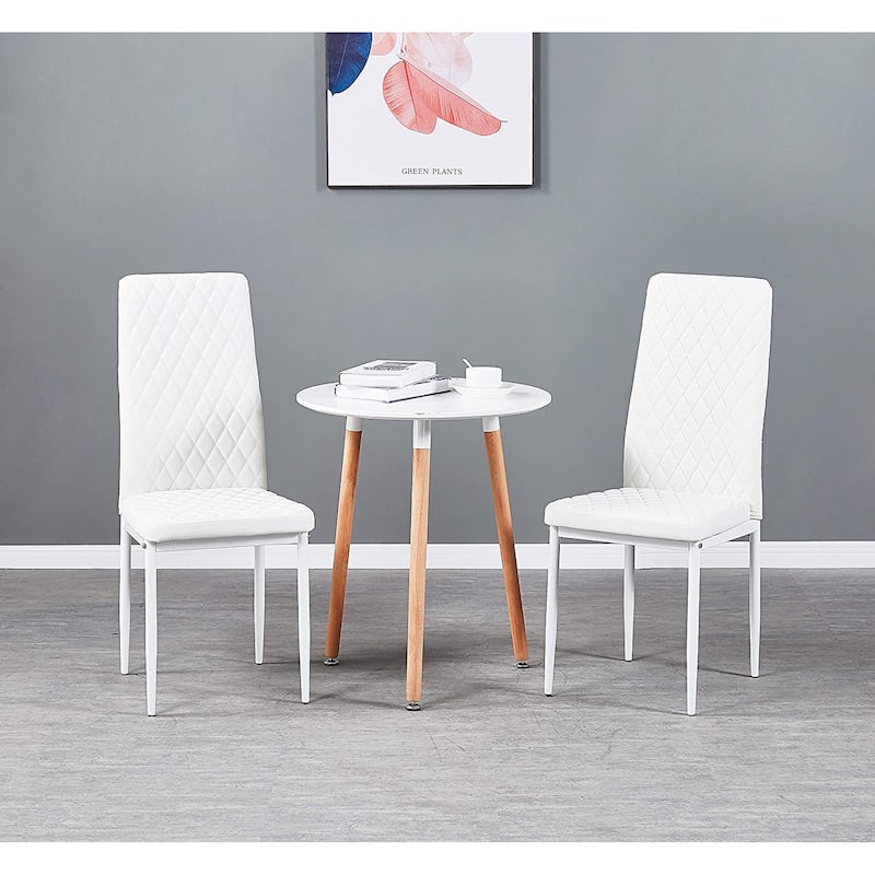 Modern Dining Chairs Set of 6 with PU Leather Seat and Metal Legs Accent Kitchen Side Chairs for Restaurant and Living Room