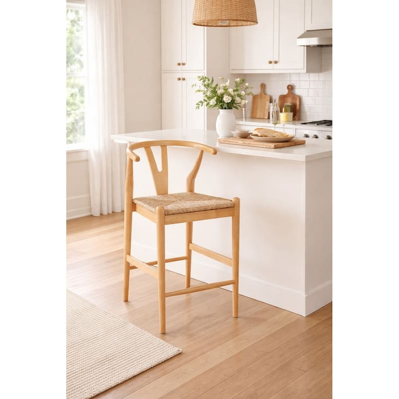 Johan Wood Kitchen Bar Stool - Natural - Counter Height